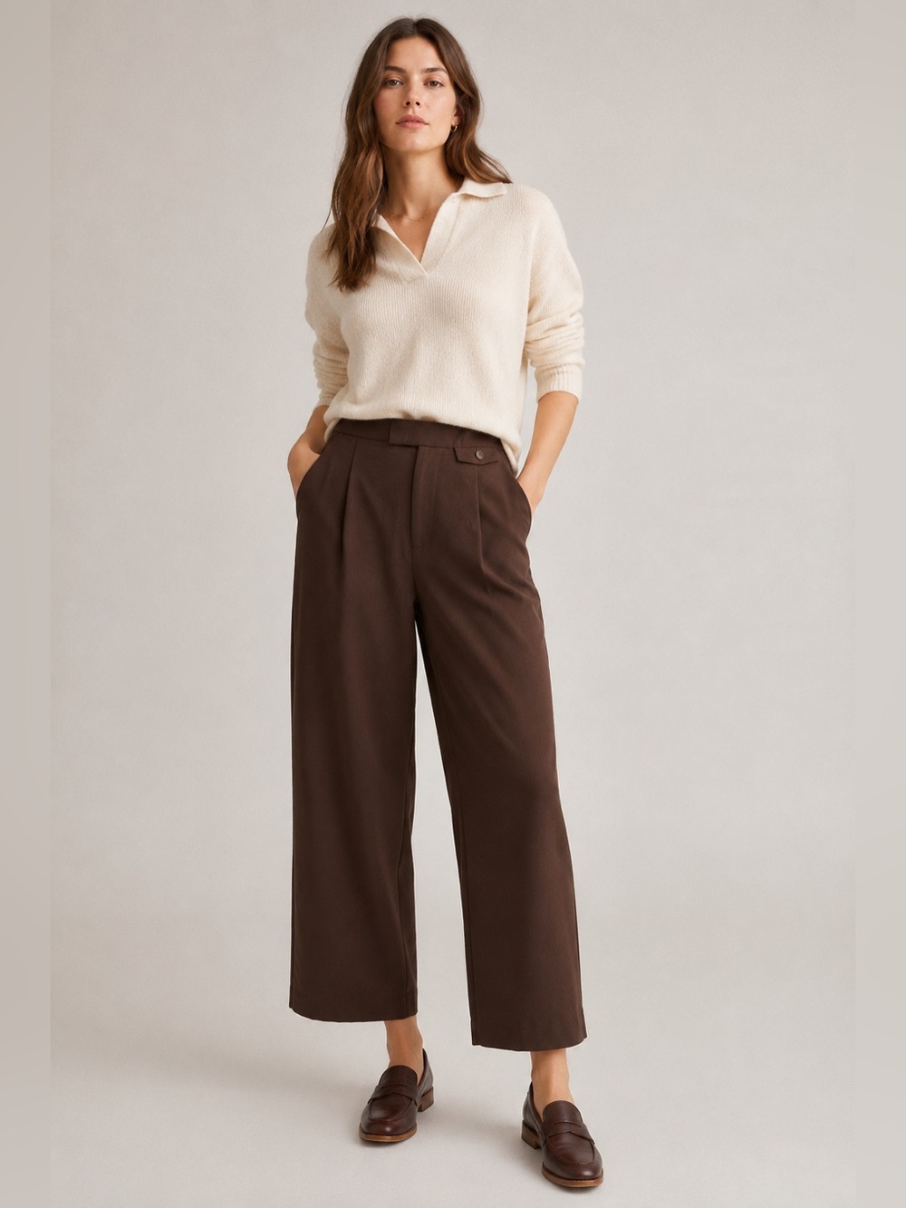Madewell Brown Wide-Leg Dress Pants Size 4